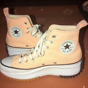 Women's platform coral converse size 9
